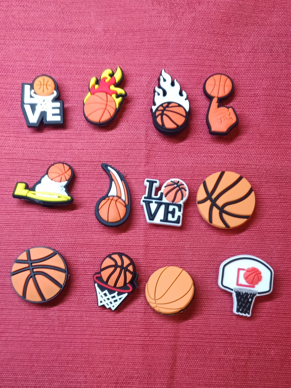 Clog Charms Set Of 12 - Basketball Theme Shoe Charms Clog Luxury